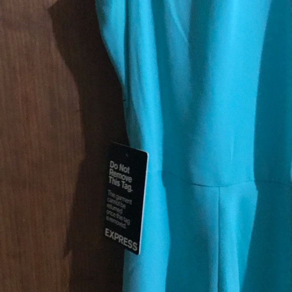 Teal/ minty green fit and flare dress - Picture 3 of 5